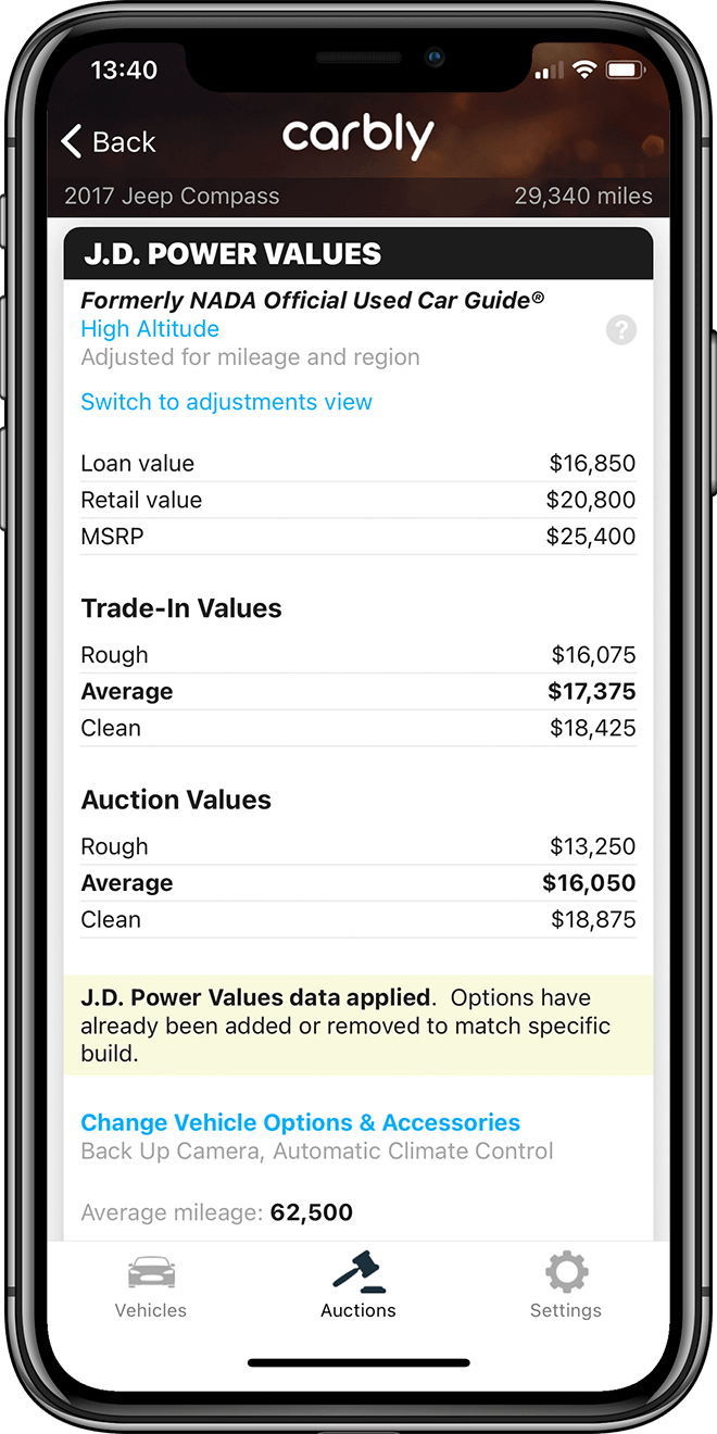 Carbly J D Power Values VIN Scanner For Dealers