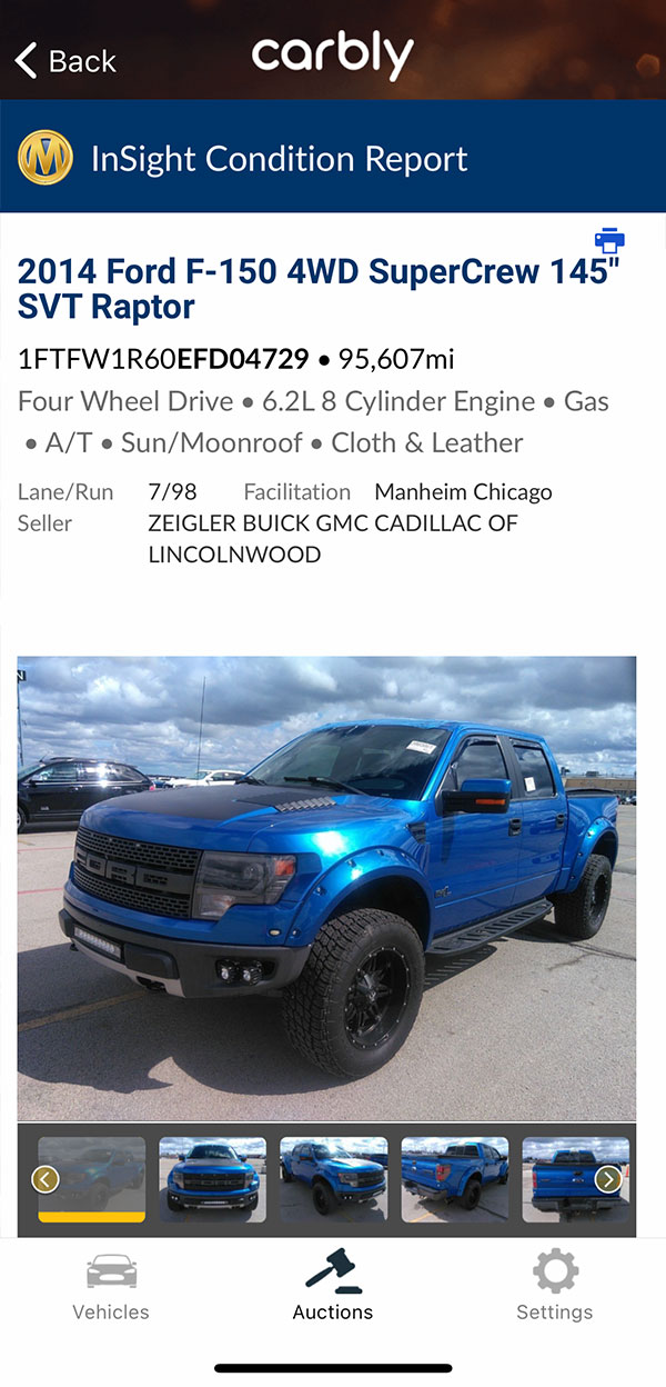 Carbly Manheim Market Report VIN Scanner for Dealers