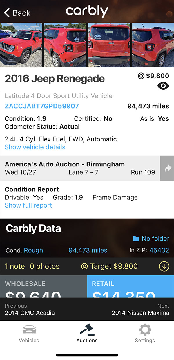Carbly Pipeline Market Report VIN Scanner for Dealers